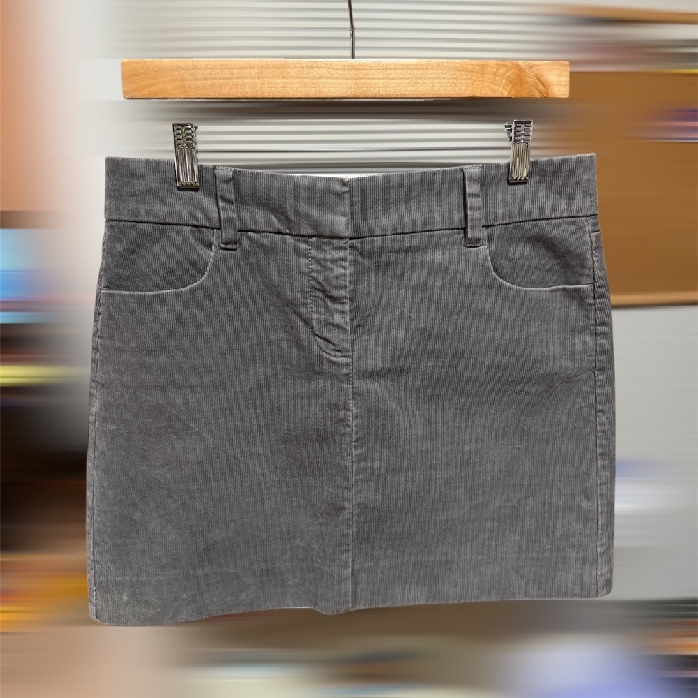 J Crew Gray Corduroy Mini Skirt Size 4